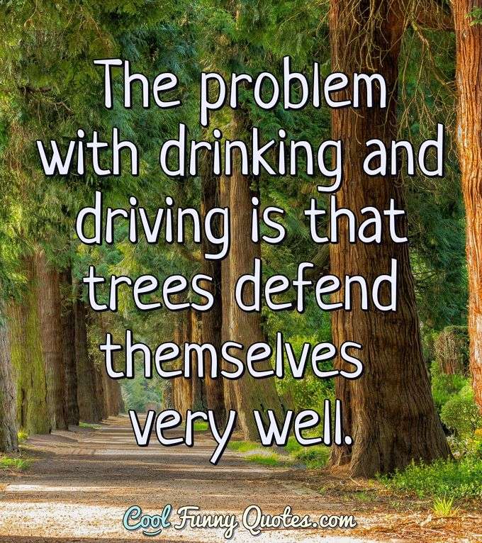 The problem with drinking and driving is that trees defend themselves